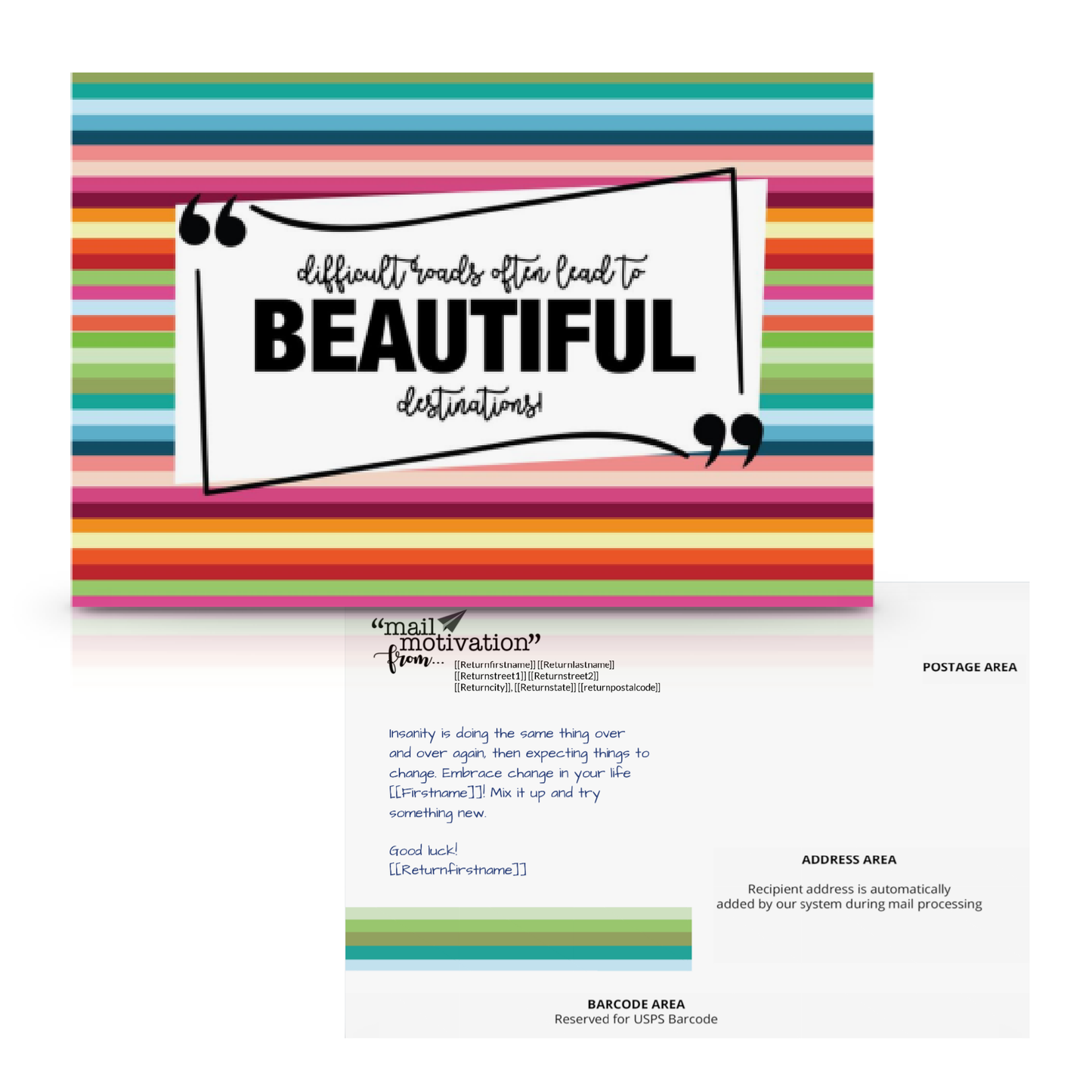 Colorful Quotations "Monthly" Postcards